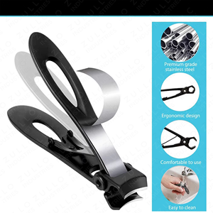 Coupe-ongles professionnel en acier inoxydable noir, lame incurvée, coupe-ongles multifonction, outil de manucure et de toilettage - Product Image 2