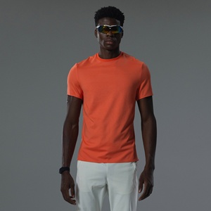 T-shirt de sport pour homme en coton hautement élastique, coupe ajustée, respirant, uni, avec impression numérique - Product Image 3
