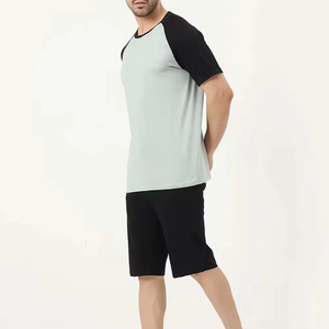 Ensemble de t-shirts pour hommes en polyester, taille plus, col en V, manches courtes, vêtements décontractés d'été, noir, gris clair, tricoté, respirant - Product Image 6