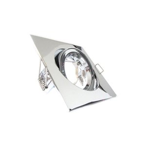 Portatesta a LED regolabile quadrato GU10 MR16 con anello cromato/portalampada - Product Image 1