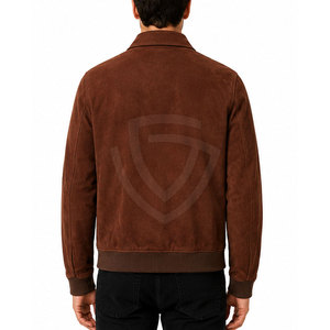 Everyday <b>Suede</b> <b>Leather</b> <b>Jacket</b> For Men Crafted With Genuine <b>Suede</b> Smooth Finish Secure Button Closure And Refined Modern Style - Product Image 4