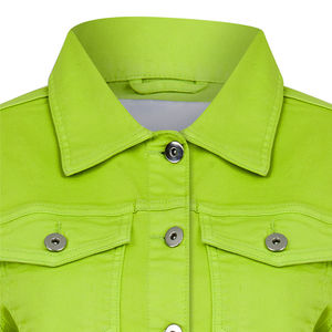 Dernier nouveau 100% coton de haute qualité vert couleur vive mode manteau femmes dames Stretch Denim veste doux coton été - Product Image 3