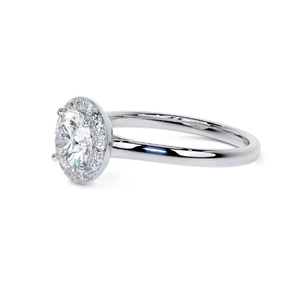 แหวนแต่งงานและหมั้นเพชรทรงกลมสีเหลืองทองคำขาว 10k เพชรเลี้ยงในห้องปฏิบัติการ ของขวัญสำหรับเธอ - Product Image 2