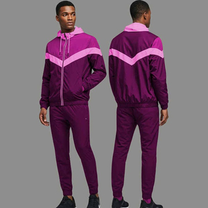 Ensemble de survêtement d'hiver 2 pièces pour homme, coupe-vent en nylon 100 % écologique, style streetwear, veste à capuche unie et pantalon de jogging, collection 2025 OEM, vente en gros - Product Image 2