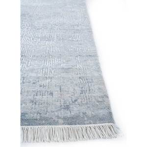 Tapis en laine et soie noué à la main gris-entropie et noir, motif abstrait, pour la maison, le couloir, le salon, modèle fait main Skws-110 pour adolescents - Product Image 4