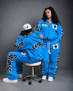 Ensemble de survêtement d'hiver personnalisé 500 GSM épais avec fermeture éclair, imprimé, appliqué et brodé, style streetwear, 100% coton - Product Image 2