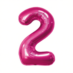 Palloncini Numero Fucsia N2 100cm, Confezione da 12 Pezzi per Feste - Product Image 2