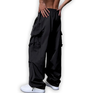 Pantalones cargo holgados de gran tamaño para hombre, ropa de calle de algodón 100%, pantalones multibolsillos de alta calidad con servicio OEM disponible - Product Image 2