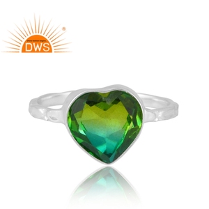 Increíble diseño de plata de ley Natural Bio cromo diópsido doblete cuarzo piedra preciosa anillo joyería personalizada para mujer regalo para ella - Product Image 3