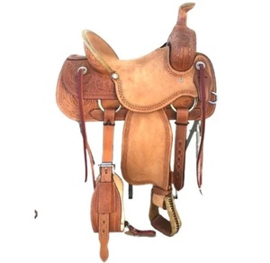 Sillín de cuero occidental de primera calidad, duradero, seguro y fabricado por expertos para el rendimiento de Rancho y Rodeo - Product Image 1