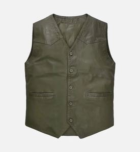 Gilet en cuir 100% décontracté pour hommes de bonne qualité avec fonction respirante Prix raisonnable Nouveau design à la mode pour la saison hivernale - Product Image 1