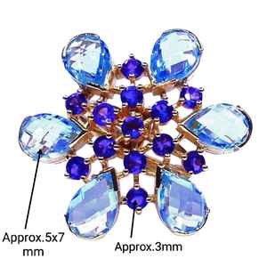 Anillo de amatista Topacio Azul chapado en oro de Plata de Ley 925 - Product Image 6