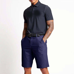Ensemble de shorts polo décontractés pour hommes de haute qualité, logo personnalisé, coton tissé, style streetwear, shorts pour hommes - Product Image 1