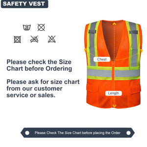 2025 Hi Vis Gilet de Sécurité 100% Polyester Réfléchissant Unisexe Vêtements de Travail Veste Multi-Poches Personnalisable Réfléchissant Vêtements de Travail Gilet - Product Image 3