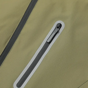 Veste Safari Vintage Décontractée pour Hommes avec Col Montant Couleur Blocage Capuche Poche Zippée Design Élégant Manteau d'Extérieur d'Été Cadeau - Product Image 6