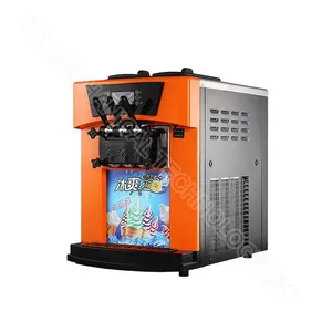China 25l/h Sundae Cone Stainless Steel Soft Maker Led Panel Cheap Ice Cream Machine