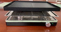 Grill électrique 2-en-1 1500W Raclette et Barbecue Coréen, Plaque de cuisson portable antiadhésive sans PFAS pour fêtes en intérieur