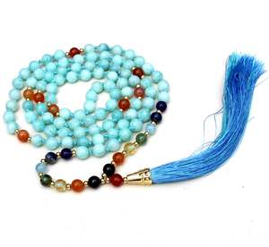 Artiste indien fait à la main 7 Chakra Pulsera 108 perles Mala nouées cristal de guérison Yoga bijoux mode perlé fiançailles hindouisme - Product Image 4