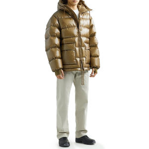 Vente en gros Veste à capuche d'hiver rembourrée en coton de haute qualité pour hommes avec fermeture à glissière Manteau de ville décontracté en toile coupe-vent - Product Image 2