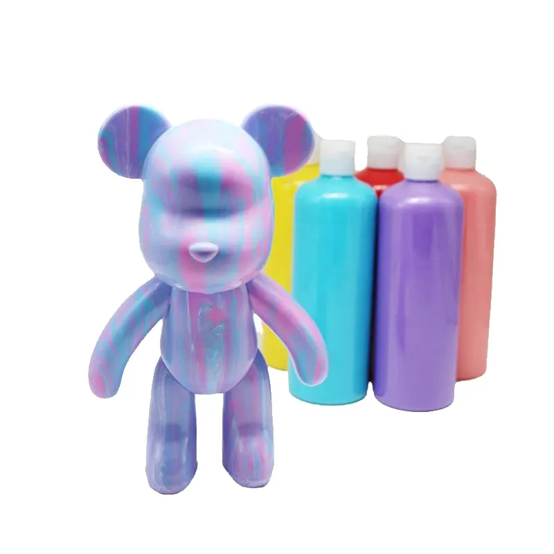 Prezzo promozionale Kit per versare vernice acrilica Set Pour Painting Figurine Bear Kit per bambini principianti