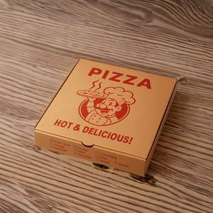 Caja de entrega de pizza de papel Kraft resistente a la grasa ecológica duradera blanca con orificios de ventilación para comida caliente - Product Image 4