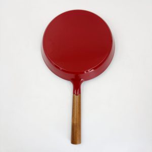 Poêle à frire ronde avec manche en bois Structure en pierre pour la cuisine <span class=keywords><strong>ou</strong></span> le camping Vente en gros Nouveau design en <span class=keywords><strong>fonte</strong></span> <span class=keywords><strong>émaillée</strong></span> - Product Image 6