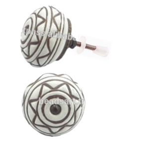 Boutons en céramique de fleurs gravées pour commode de cuisine chambre entrepôt extérieur salon Durable armoire tiroir porte poignée tire - Product Image 2