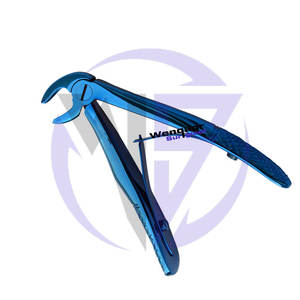 Pinzas de Extracción Dental Pediátricas OEM, Recubiertas de Titanio Azul, Acero Inoxidable, Instrumento Manual Wenquar - Product Image 1