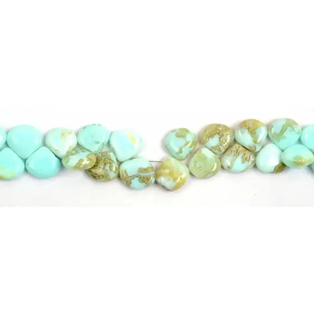 Doğal perulu Opal taş boncuk kalp şekli Necklace boncuk el yapımı boncuk kolye takı yapımı için