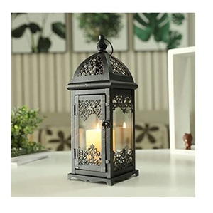 Handcrafted Etched Glass <b>Metal</b> <b>Lanterns</b> for Indoor Outdoor Festive Season Wedding Parties Farmhouse Style for Home Decoration - Product Image 6
