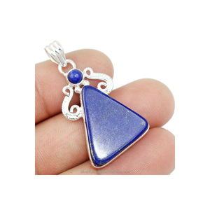 Vente en gros de collier pendentif en pierre lapis-lazuli bijoux pendentif en pierre précieuse lapis bleu de luxe OEM/ODM disponible fournisseur en gros - Product Image 1