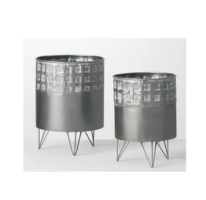 ตอกไม้ตอกไม้สีเงินขาตั้งโลหะสําเร็จรูปกระถางดอกไม้ชุด 2 ยอดนิยมบ้านหรือปาร์ตี้บนโต๊ะอาหารตกแต่งอุปกรณ์สวน - Product Image 2