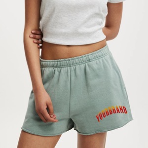 Pantalones Cortos Deportivos de Verano para Mujer de Alta Calidad, Personalizables, de Color Sólido, Transpirables, de Secado Rápido, Ajuste Regular, 100% Algodón con Bolsillos Laterales - Product Image 1