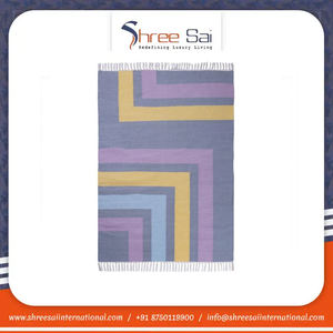 Tapis en coton tissé à la main indien de qualité supérieure brodé bloc à la main impression moderne géométrique lavable personnalisable tapis de zone de prière - Product Image 6