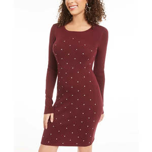 Abito Aderente Rosso con Borchie per Bambine Planet Gold, Taglia Grande, per l'Autunno - Product Image 1