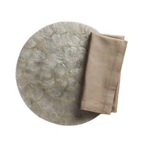 Napperons Vietnam nacre incrustation nacre bois chargeur assiettes pour mariage motif noir - Product Image 1