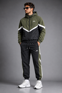 Mens Windbreaker Tracksuit Short Set Water Repellent Lightweight Breathable Hoodie <b>Jacket</b> and Shorts for Running Walking - Product Image 3