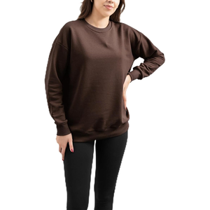 Sweat pour femmes surdimensionné 2024 automne tenue à manches longues pull décontracté goutte-épaule sweat-shirts avec poches latérales - Product Image 1