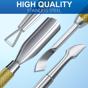 Empujador de Cutículas de Acero Inoxidable Reutilizable de Doble Uso, Herramienta Profesional de Manicura y Pedicura para Salón de Uñas, Venta al por Mayor OEM - Product Image 4