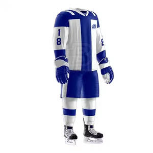 Uniforme de hockey sur glace de haute qualité uniforme de hockey sur glace de couleur personnalisée 100% polyester pour la vente en ligne - Product Image 3