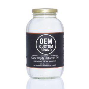 น้ำมันมะพร้าวออร์แกนิคบริสุทธิ์แบบกำหนดเองสำหรับแบรนด์ส่วนตัว |   สกัดเย็น 100% |   ขวดแก้ว |   ผู้ผลิตแบบ OEM ODM |   500 มล. |   ซานตา มาเรีย - Product Image 1