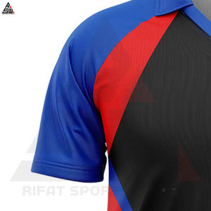 Vente en gros de t-shirts personnalisés en coton respirant, décontractés, grande taille, manches courtes, style golf, sublimation pour hommes - Product Image 5