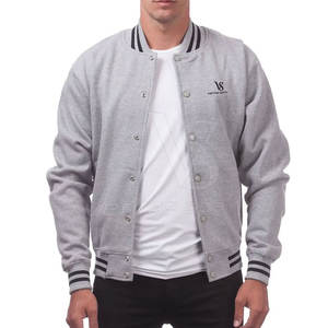 Blouson en toile de qualité supérieure pour homme avec logo personnalisé, style Letterman, manches longues et col montant 2026 - Product Image 1