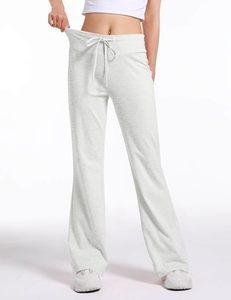 Pantalones Personalizados Baratos al por mayor para mujer, pantalones informales de pierna ancha, pantalones de yoga acampanados personalizados con cordón de cintura alta, gran oferta - Product Image 3