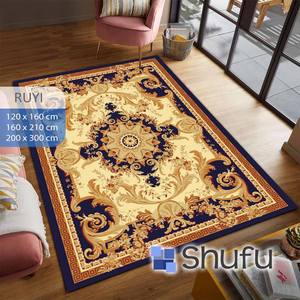 Shufu, alfombra moderna segura para el hogar, lavable a máquina, antideslizante, patrón abstracto, alfombras de franela hechas de caucho termoplástico y poliéster - Product Image 1