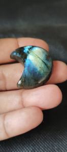 UDGEMS, labradorita natural, cabujón de media luna, forma de media luna, piedra preciosa verde y azul para la fabricación de joyas, proveedor mayorista - Product Image 4