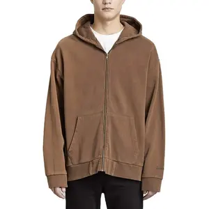 Hot sell heavyweight embroidery zipper hoodies custom zipper hoodies sweatshirt for men100% high quality and cotton fleeces ho