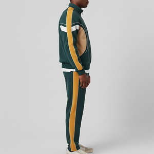 Survêtement surdimensionné en coton 100% personnalisé, qualité de luxe, blocs de couleur, respirant, lourd, chaud, pour hommes - Product Image 3