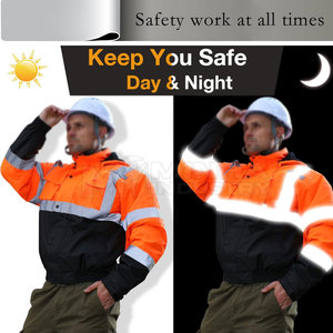 High Visibility <b>Safety</b> Jacket With Front Pockets And Adjustable Fit For <b>Outdoor</b> Work <b>Safety</b> Jacket - Product Image 4