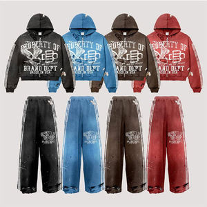 Ensemble de survêtement unisexe à capuche imprimé deux pièces, streetwear, personnalisable, respirant, grande taille, pour l'extérieur, 100% - Product Image 6